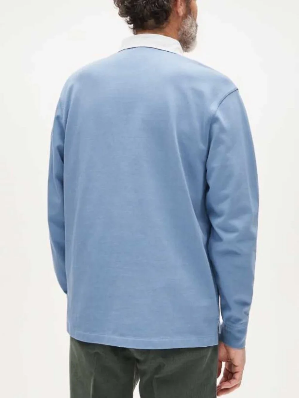 New M Tall J.Crew rugby shirt with striped oxford collar blue longsleve polo MT